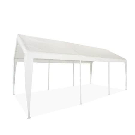 Impact Canopy 10 FT 8In x 20 FT  Carport Top with Leg Skirts, White, 180g 070111020